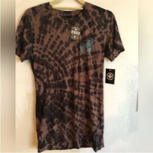 NWT Affliction Short Sleeve Tee. Brown tie dye. Size Large